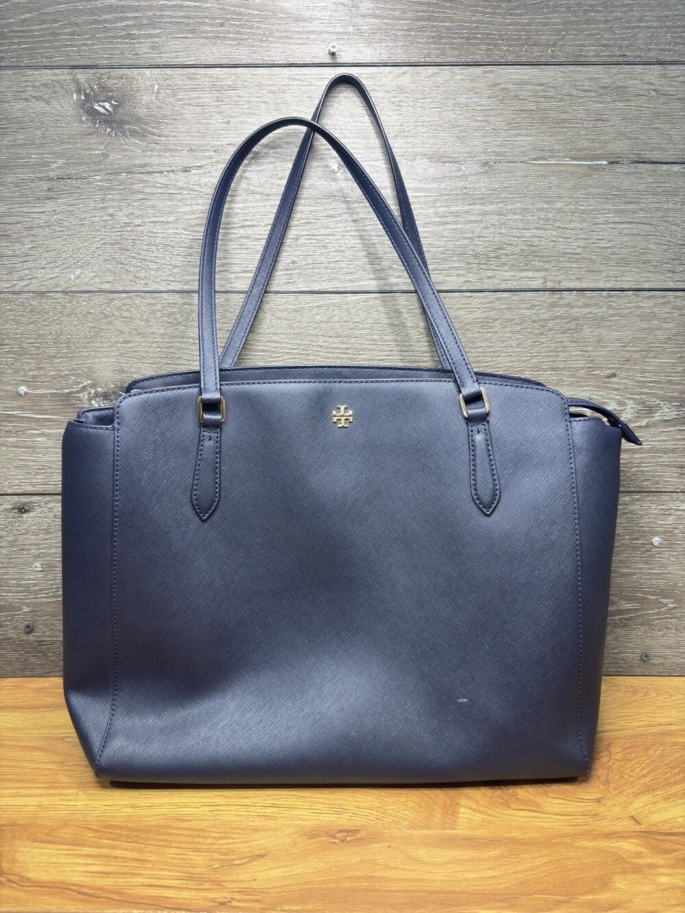 Tory Burch Emerson Large Zip Tote Navy